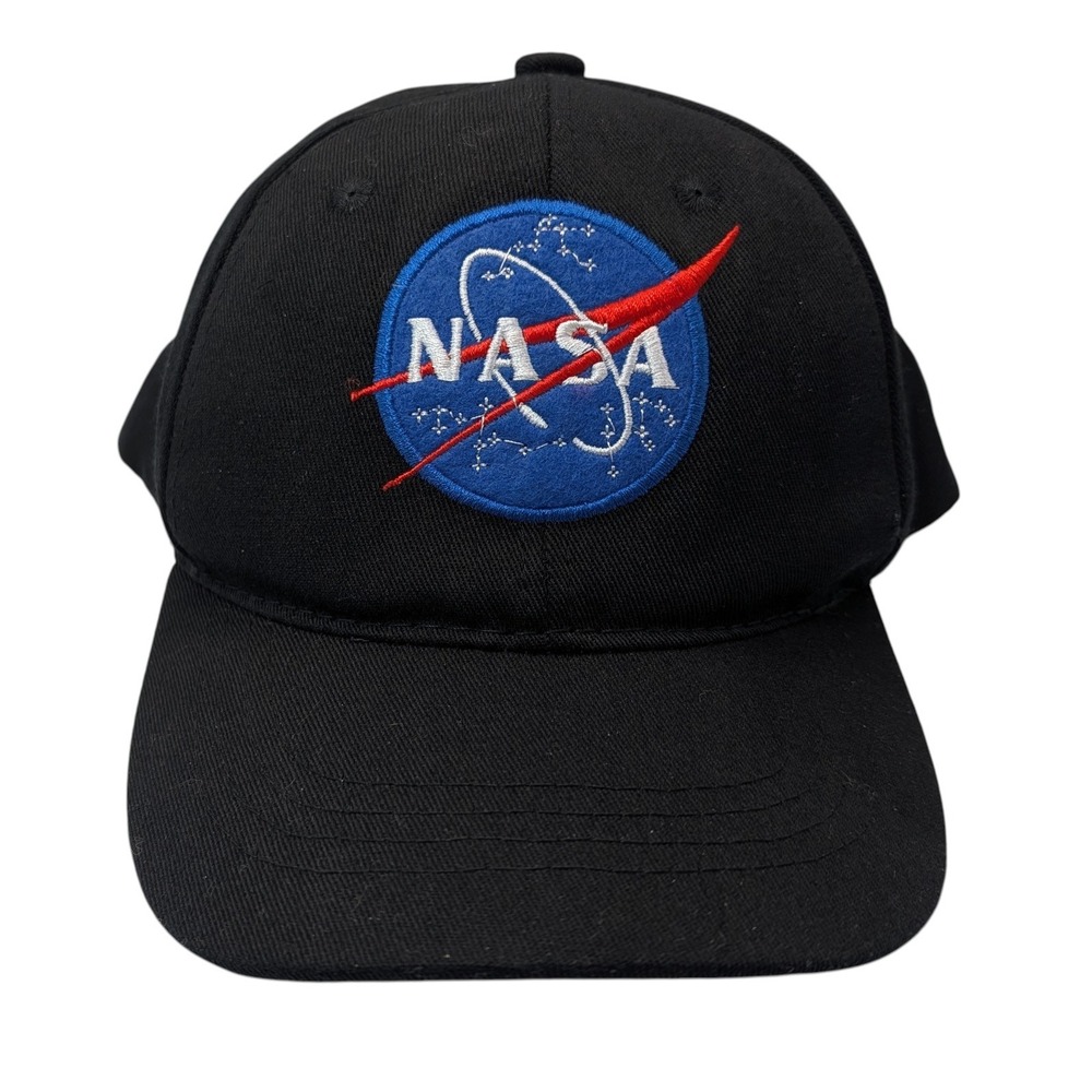 Spirit Nasa Baseball Hat Embroidered Patch Adjustable Strap Back Cap Black Large